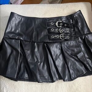 black mini skirt